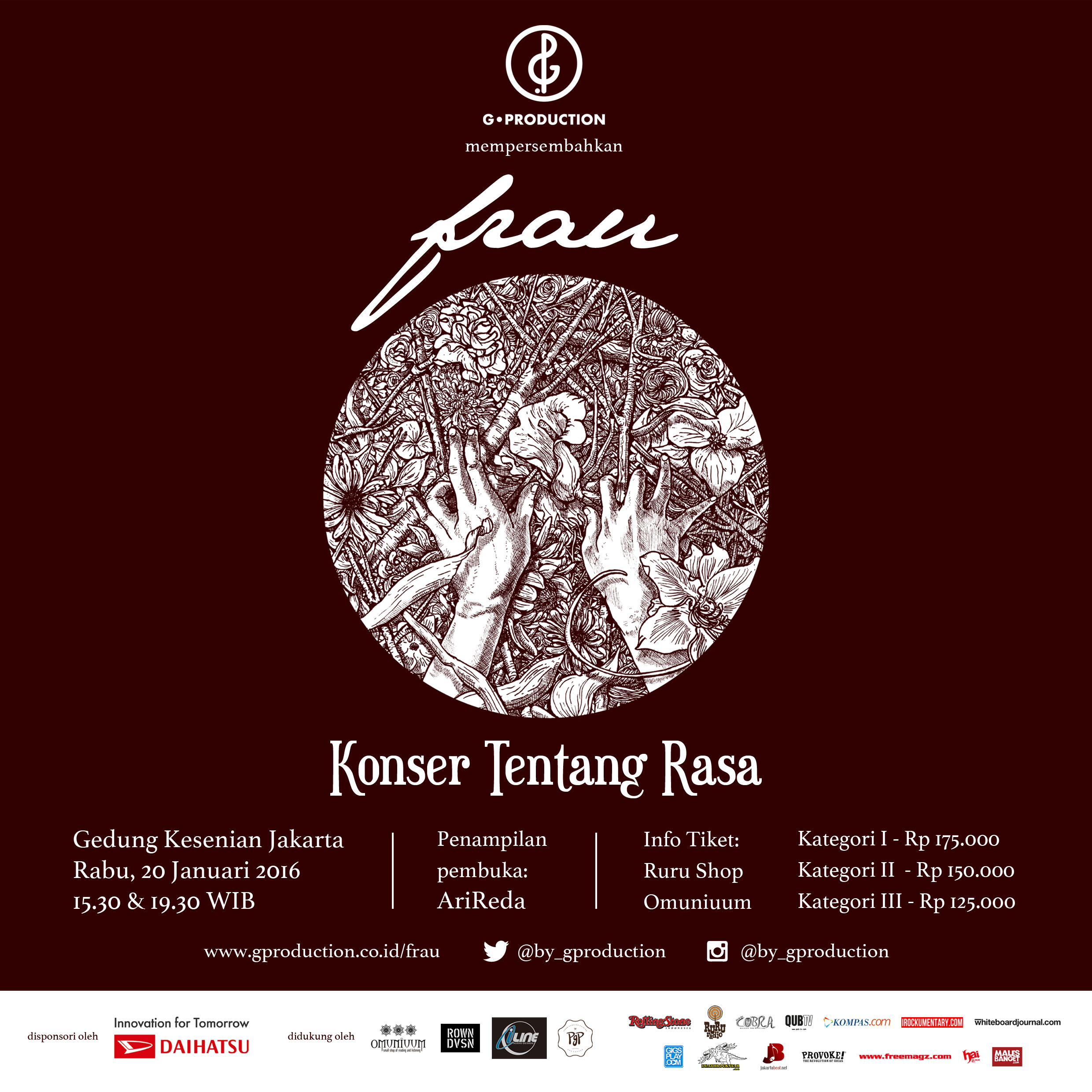 FRAU – Konser Tentang Rasa (20 Jan, 15.30 & 19.30)